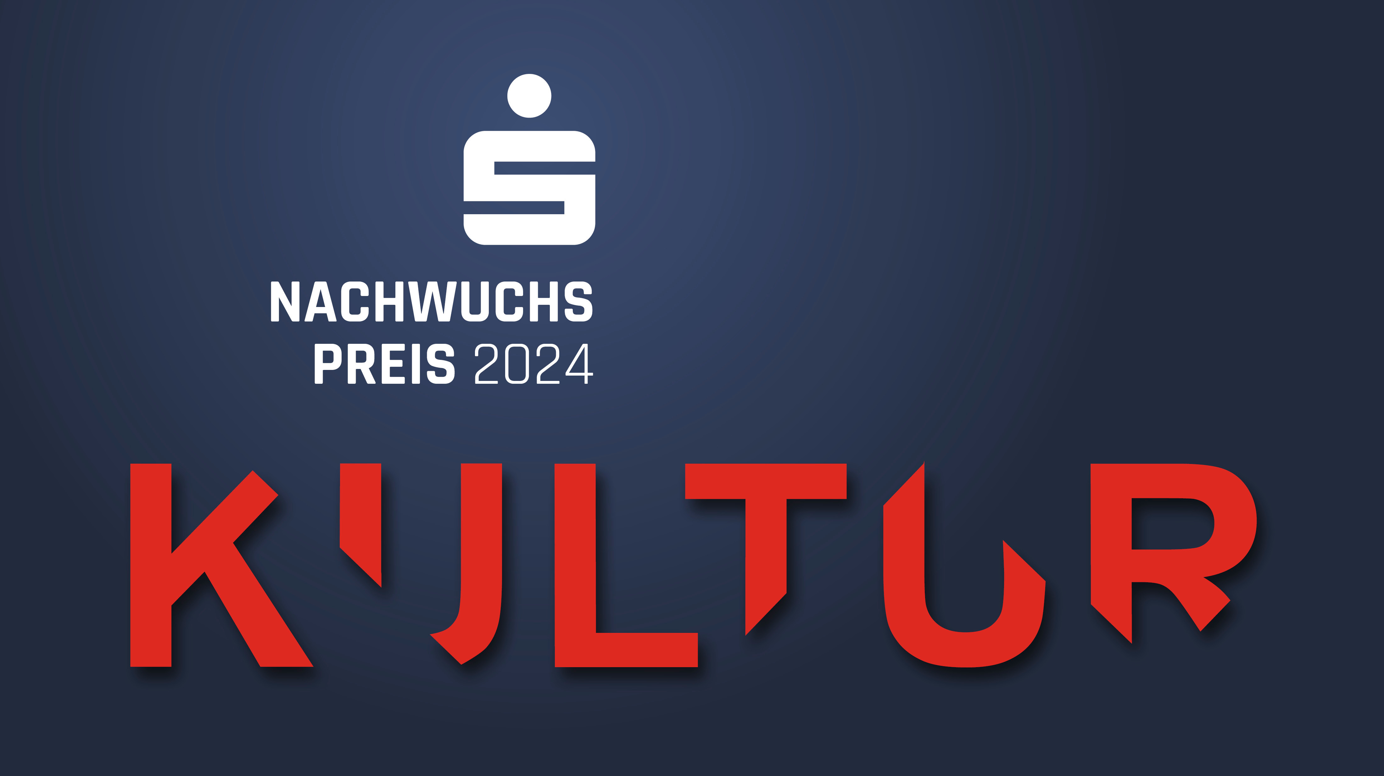 Der Anreißer für den Sparkassen Nachwuchspreis 2025. Das Logo mit dem Wort "Kultur" in rot und die Jahreszahl 2025 sind abgebildet.
